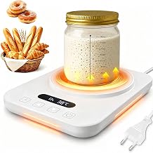Chauffe-levain avec Thermostat Précis (21–38°C) - Plaque Chauffante pour Fermentation Maison, Minuterie 1–12H - Idéal pour Levain Naturel et Pain (Blanc)