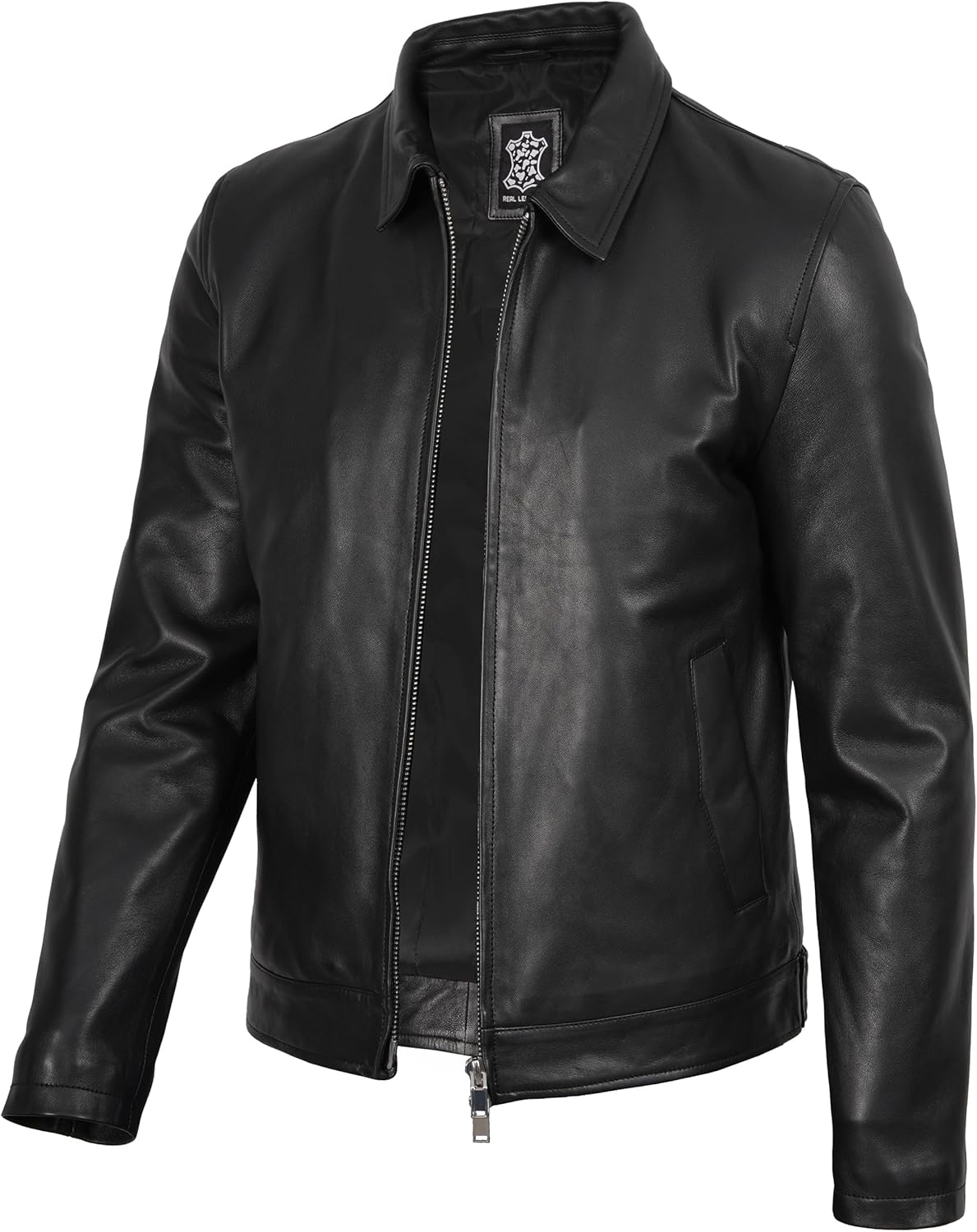 Decrum Mens Leather Jacket - Real Lambskin Vintage Style Leather Jackets for Men