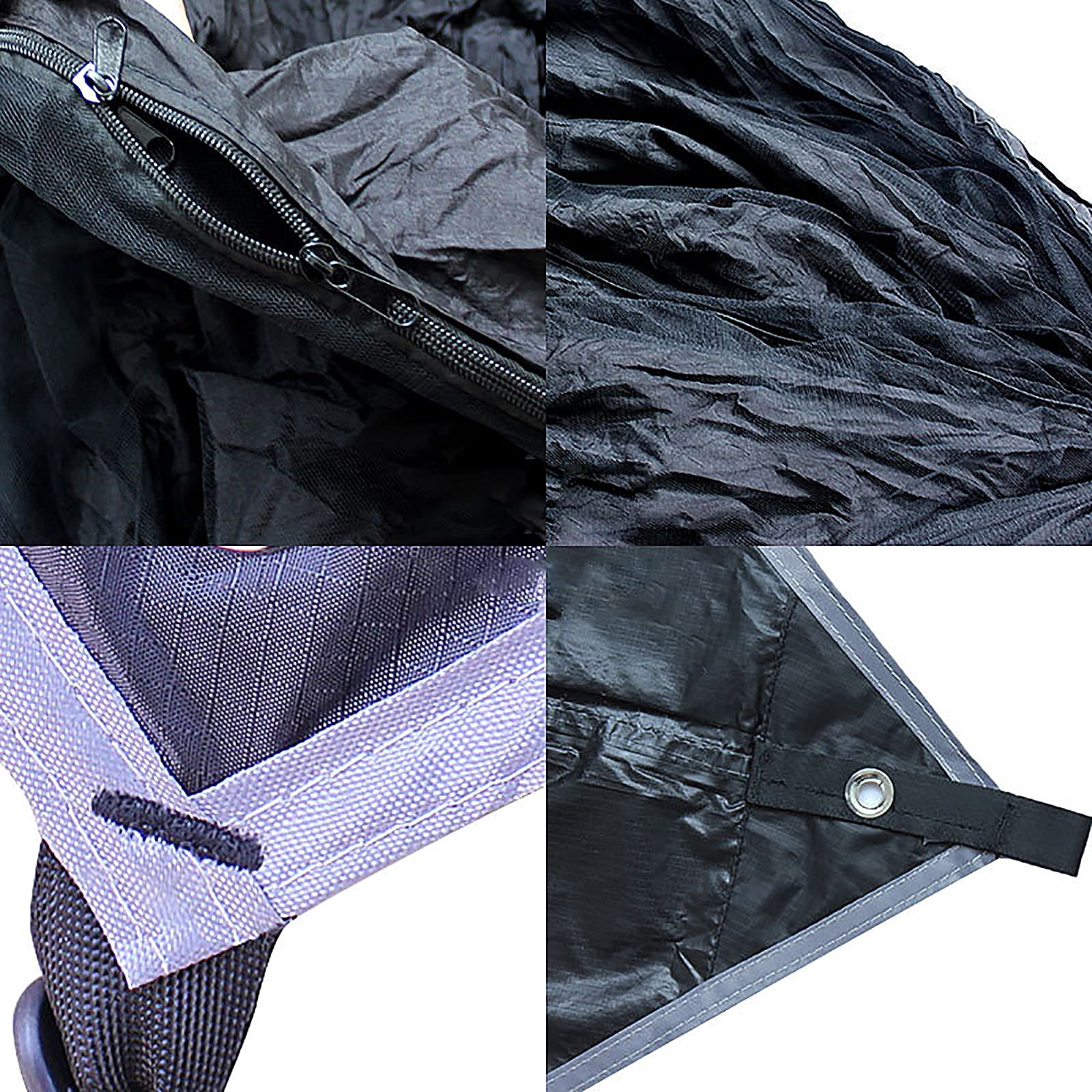 Hamaca portátil de camping con mosquitera, mosquitera, lona para lluvia, correas de árbol, mosquetones y bolsillo para guardar opciones individuales y dobles