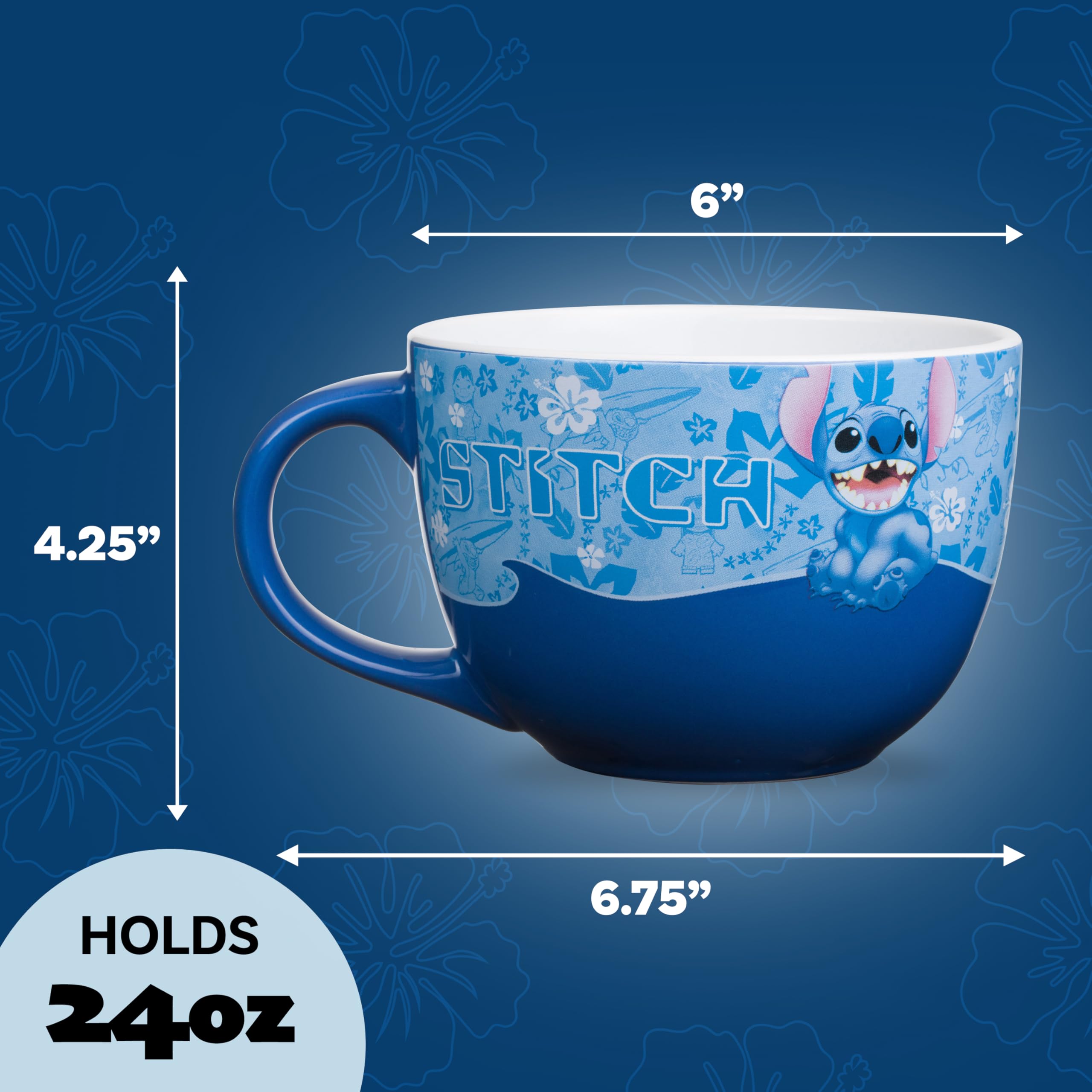 Silver Buffalo LI120233 Ceramic Mug Trinkbecher, Keramik, Stich, gewellt