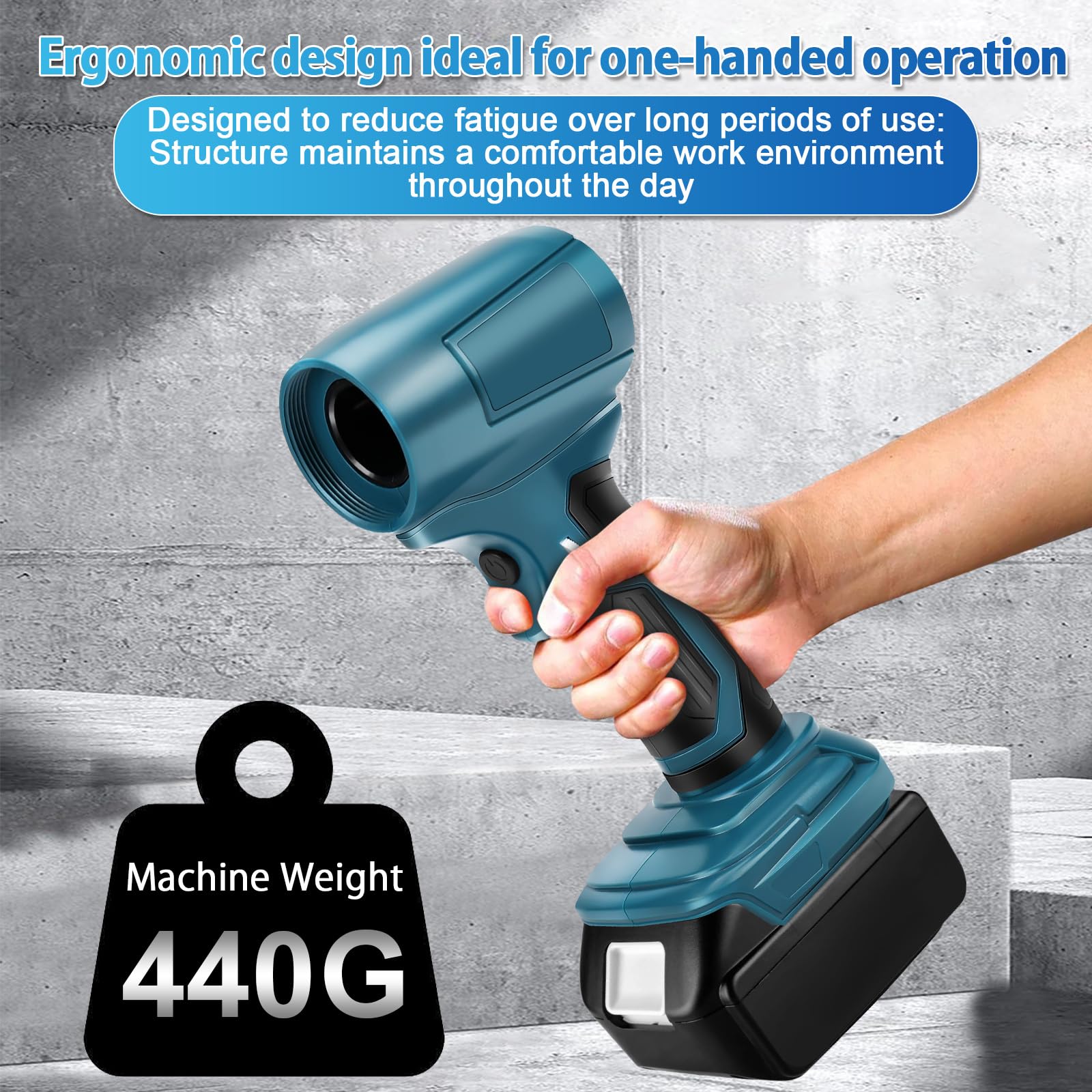 Soffiante per Polvere Senza Fili Compatibile Makita 18V - Soffiatore Portatile 85000 RPM, Motore Brushless, 5 Ugelli, Velocità Regolabile Continuamente (Senza Batteria)