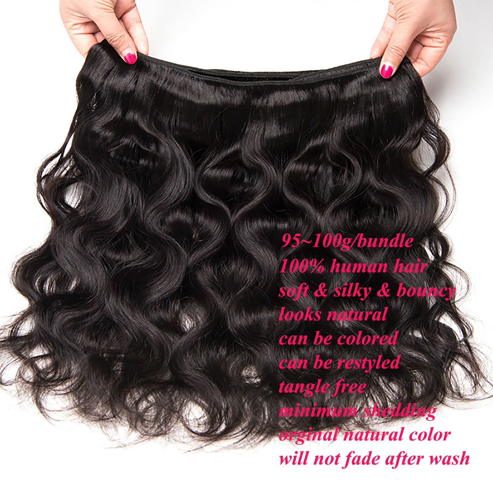 Brazilian Hair Body Wave Sew In 100% Soft Ombre Sew In Weaving Closure - View #4