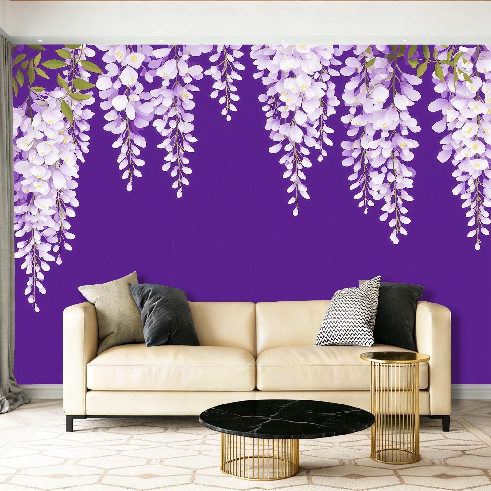 Fototapeta 250 x 175 cm ściany dekoracja salonu minimalistyczny design lawenda kwiaty rośliny do sypialni salonu tapeta z włókniny, fioletowy