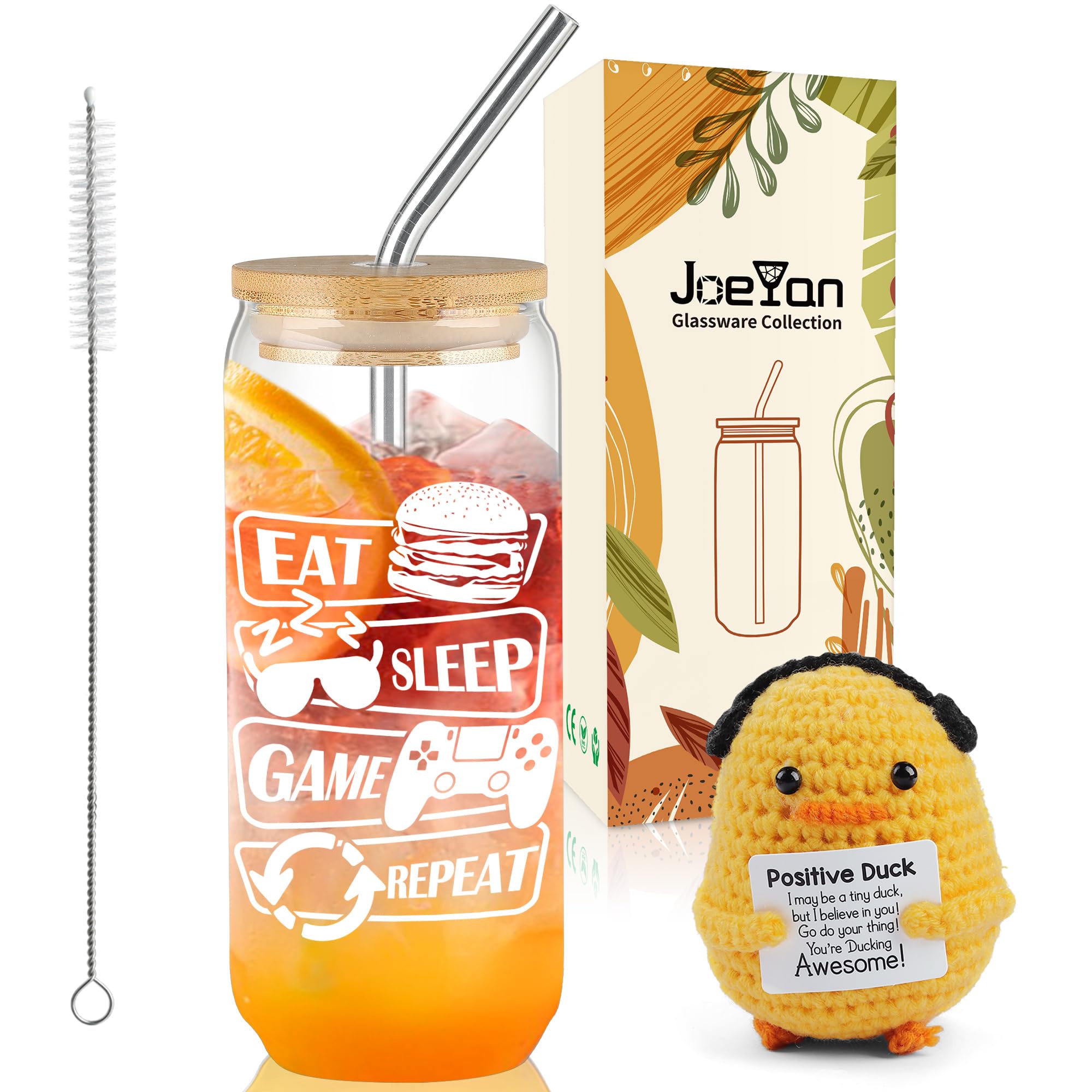 Idée cadeau gamer pour copain : coffret gobelet verre 600ml et petit canard crochet
