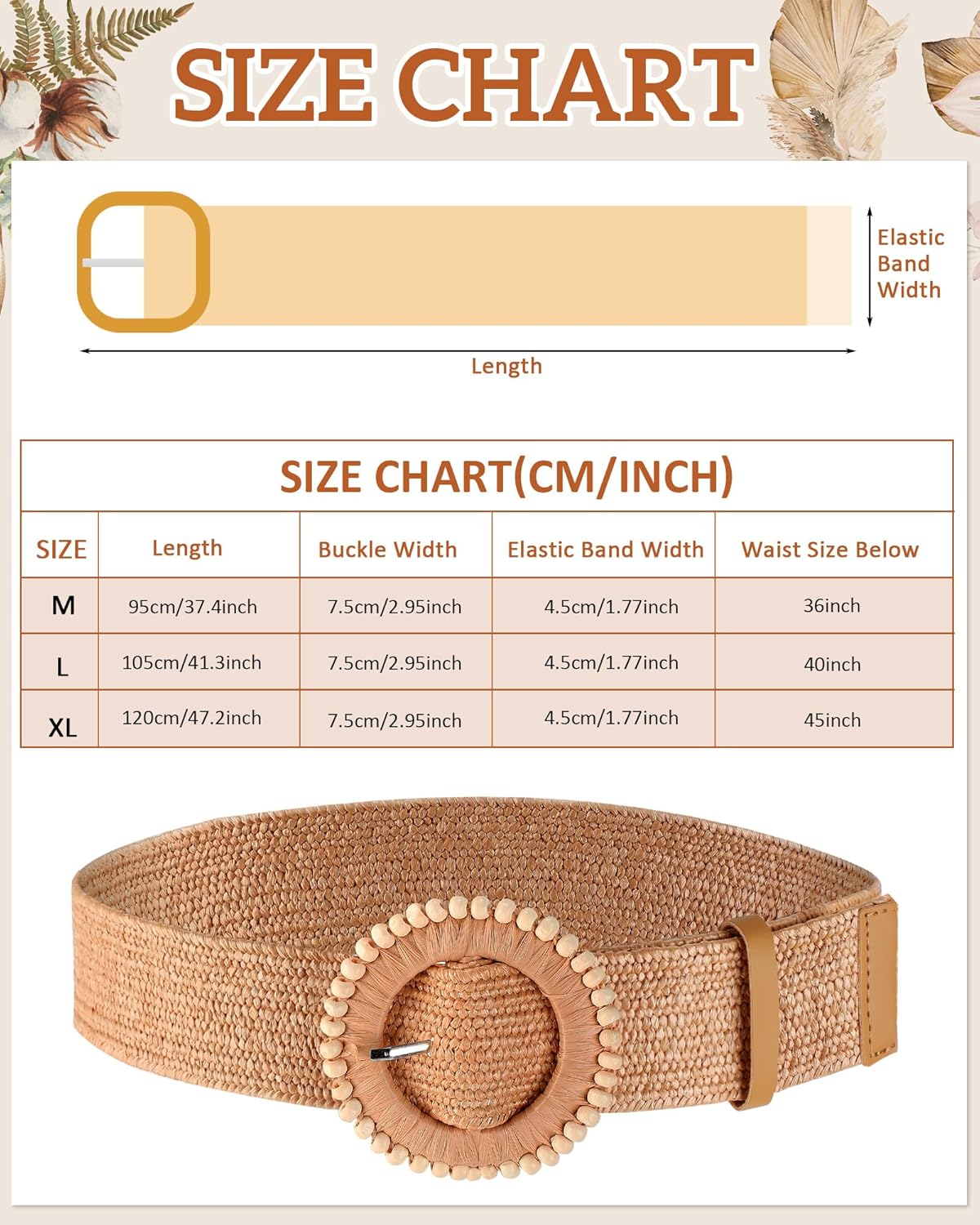 WILLBOND 3 Pcs Straw Woven Belts Elastic Raffia Belts for Women 2025 Rattan Buckle Waist Band for Bohemian Dress Braided Band - Image 2