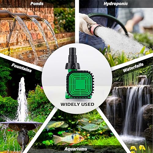 Miniatura 7 de fishkeeper Bomba de agua grande de 35 W60 W90 W con controlador (hasta 3435 GPH)  Bomba de retorno sumergible de 24 V CC  en línea con 3 modos y