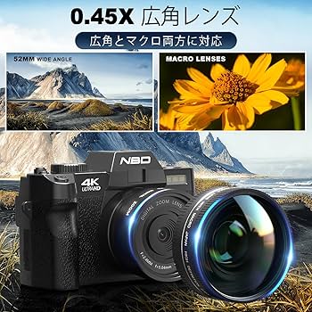 NBD 4K UHD デジタルカメラ 32GBメモリーカード付き Amazon | NBD 4K 4800万画素・120FPSデジタルカメラ【Wi-Fiと