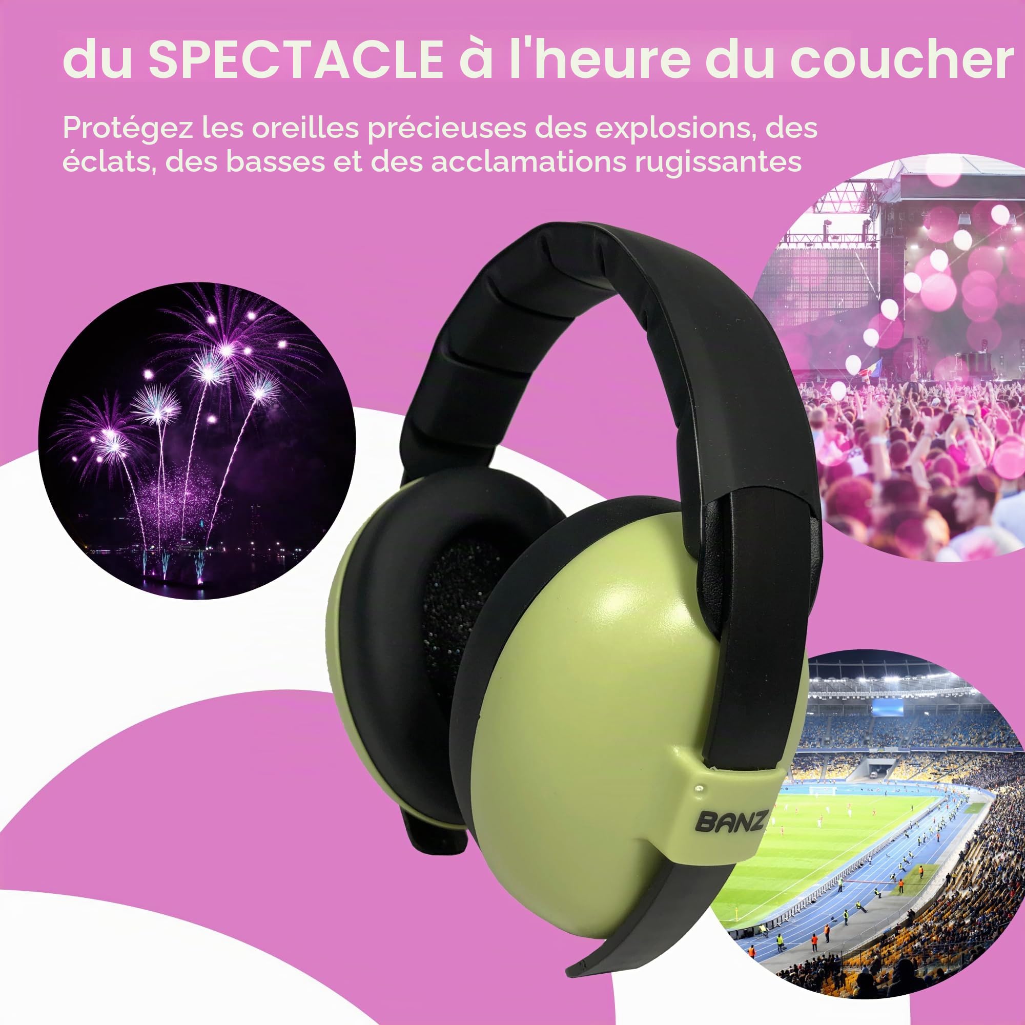 BabyBanz - Dispositif de protection acoustique pour enfants de 0 à 2 ans, vert (Hellgrün)