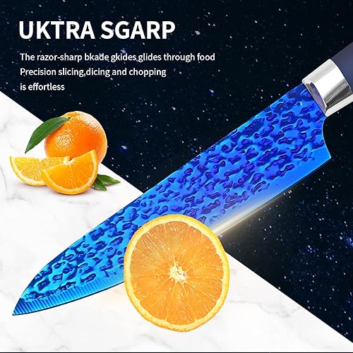 Miniatura 6 de Rainbow - Juego de cuchillos de cocina antiadherentes con bloque de hoja gruesa, juego de cuchillos de chef de calidad afilada para uso doméstico y