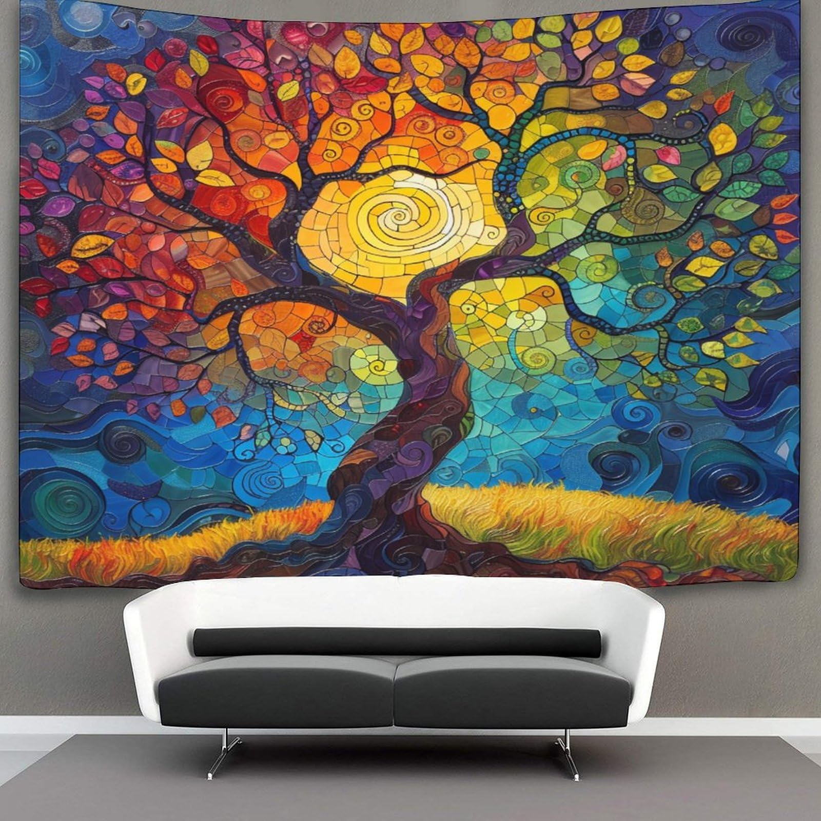 kaiyun Trees Decorations Tapestry Wall Hanging Colorful Autumn 3D Printing Wall Blanket Wall Hanging Poster for Living Room Bedroom Dorm Decor 130cmx150cm