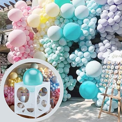 Miniatura 7 de Medidor de globos de 11 agujeros, herramienta de medición de caja de cubo para decoraciones de globos, tamaño de agujero