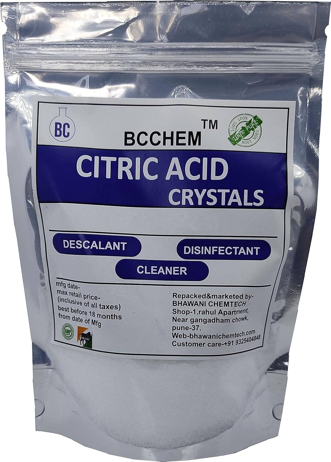 BCCHEM citric acid powder for cleaning purpose, citric acid powder, Disinfectant, Descalant