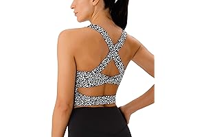 Summertime Sports Bras for Women, Cool Criss-Cross Back Padded Workout Tank Tops,...