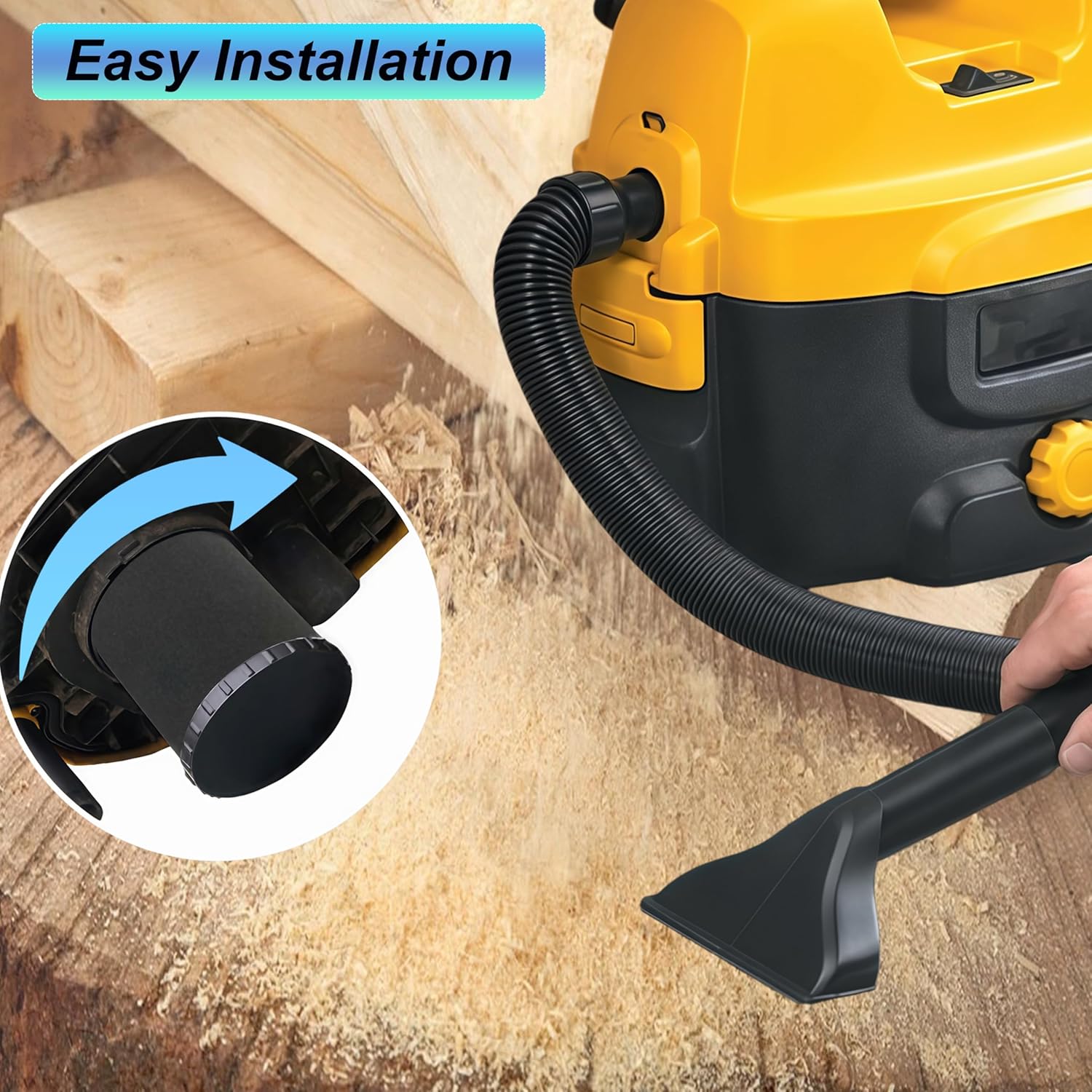 2 Packs DCV5801H Replacement Filter Compatible with DEWALT DCV580/DCV581H 20V MAX Wet Dry Vacuum Cleaner,Updated 4 Foam Sleeve Filters & 1 Brush Washable and Reusable