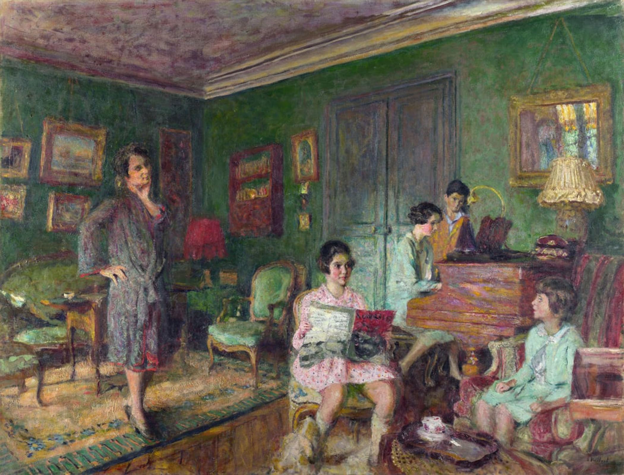 POSTERIIk Vintage Art Print Images Pictures Print Vuillard Edouard Madame Andre Wormser and Her Children by Edouard Vuillard Modern Colour Posters for Office Home Decor 60x90cm