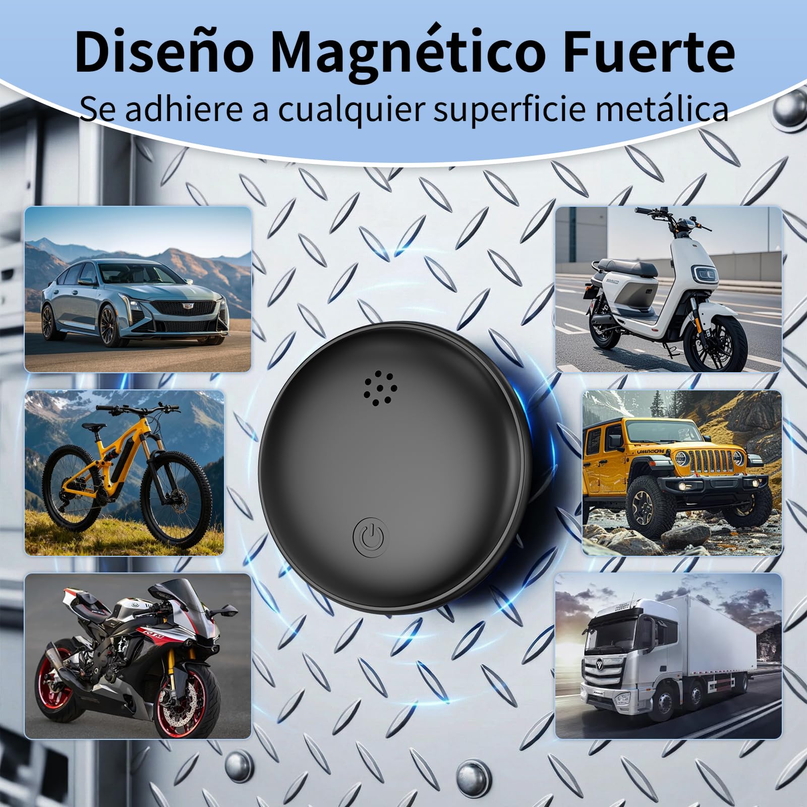 Android Smart Tag, Compatible con Google Find Hub (Sólo Android) Localizador GPS para Coche, Localizador Bluetooth, Impermeable IP67, GPS Coche localizador para Coches Sin cuota mensual - Negro - 4