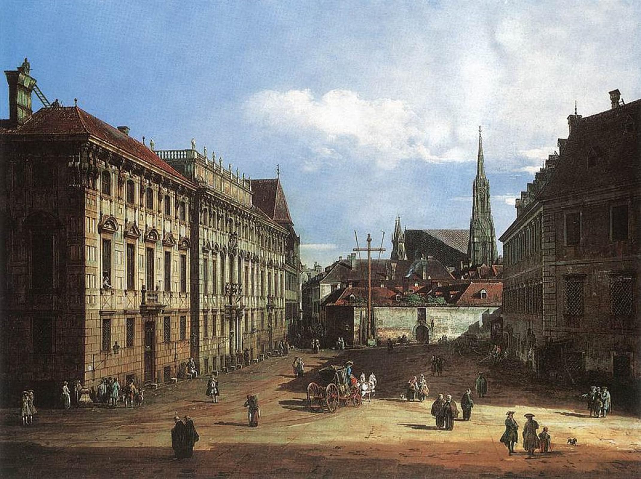 Murales de lienzo de Viena: transforma tu despacho con la Lobkowitzplatz de Bellotto 5