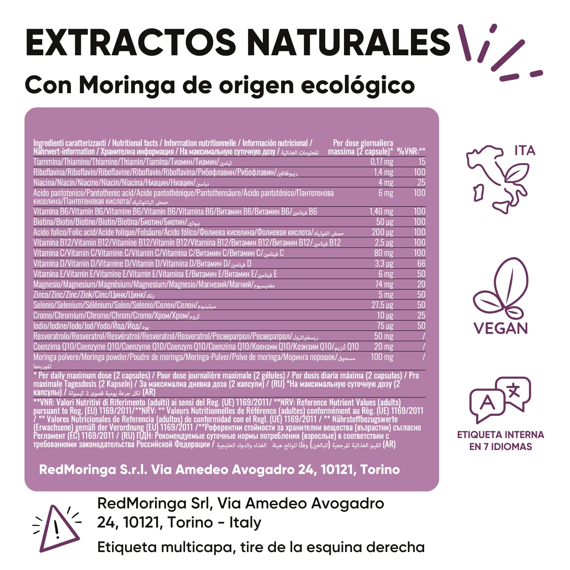 Suplemento Fertilidad Mujer – Moringa, Zinc, Vitaminas B6 y B12, Ácido Fólico | Preconcepción, Apoyo Hormonal y Reproducción Saludable | 180 Cápsulas – RedMoringa