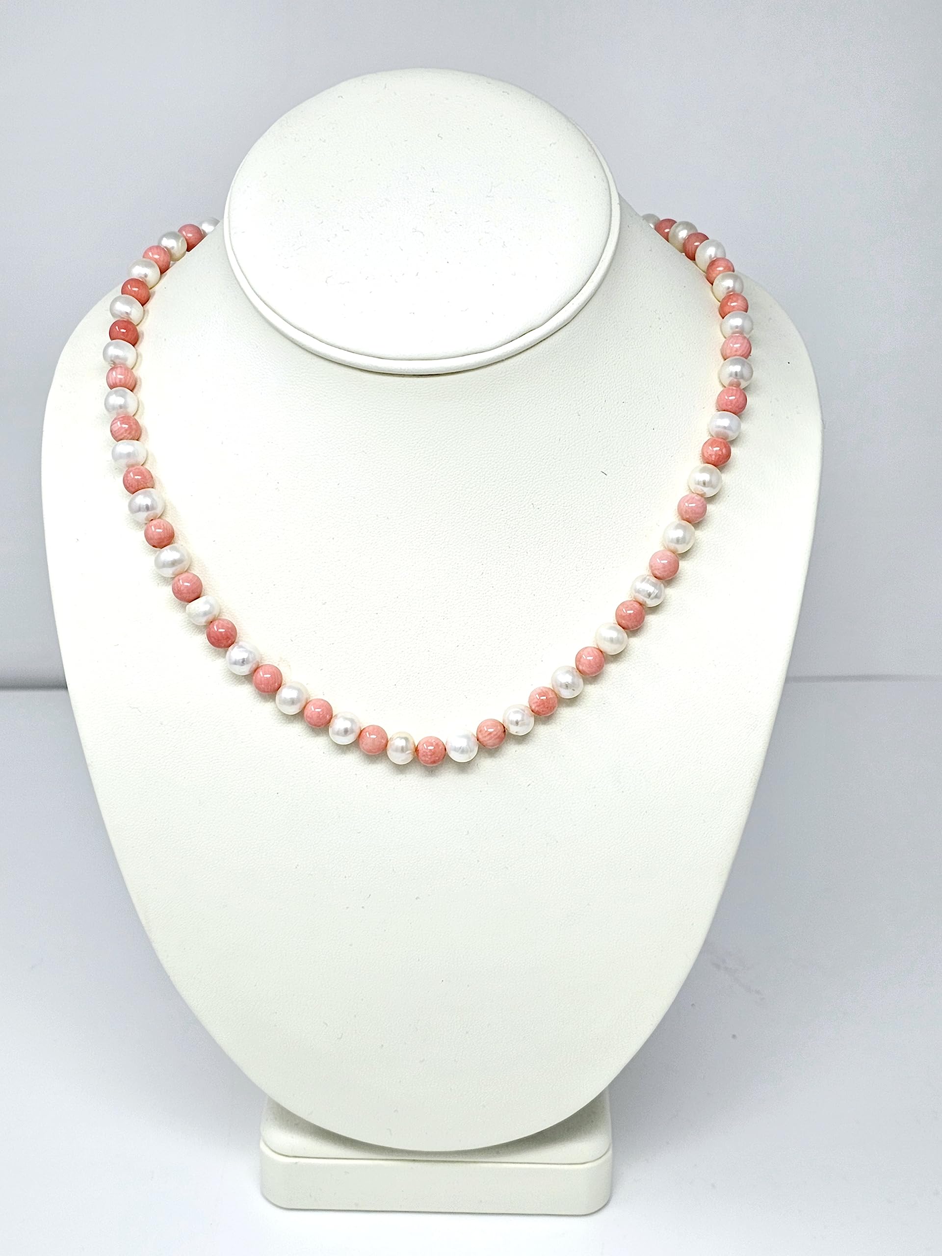 Treasure Bay Bella collana di corallo rosa naturale e perle bianche per donne e ragazze | Collana da donna in corallo, Corallo, Perla