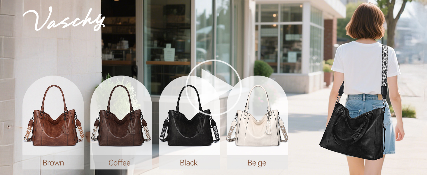 Bolso hobo de cuero para mujer con cierre y correa miniatura 7