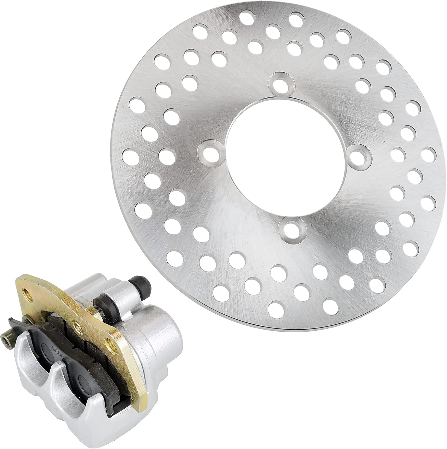 Caltric Front Right Brake Caliper Disc Rotor Pad Compatible with Yamaha Rhino 660 YXR660 4X4 2004-2007