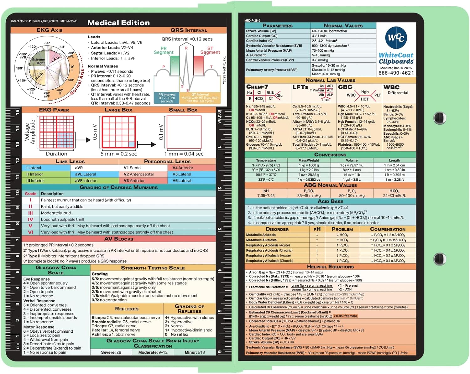 Whitecoat Clipboard® - Mint Medical Edition, Foldable Medical Clipboard
