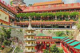 1000 Pieces Wooden Jigsaw Puzzle for Adults Elders Seniors Malaysia Kek Lok Si Temple Penang Challenging Puzzles for Friends Family Activity Game Nights Gifts