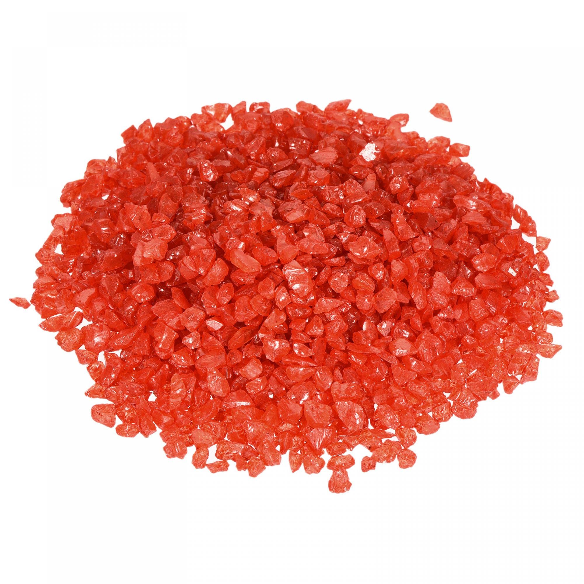 sourcing map Grava de vidrio decorativo 160g/0,4 lb irregular piedra de arena de roca roja para la decoración de plantas de pecera