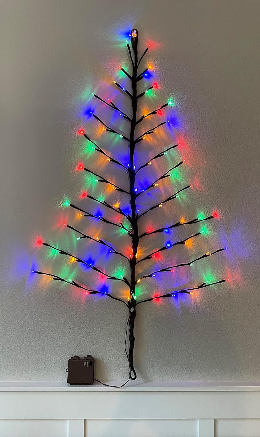 Lighted Christmas Wall Tree Indoor/Outdoor LED 3 Foot Lighted Christmas Wall Tree