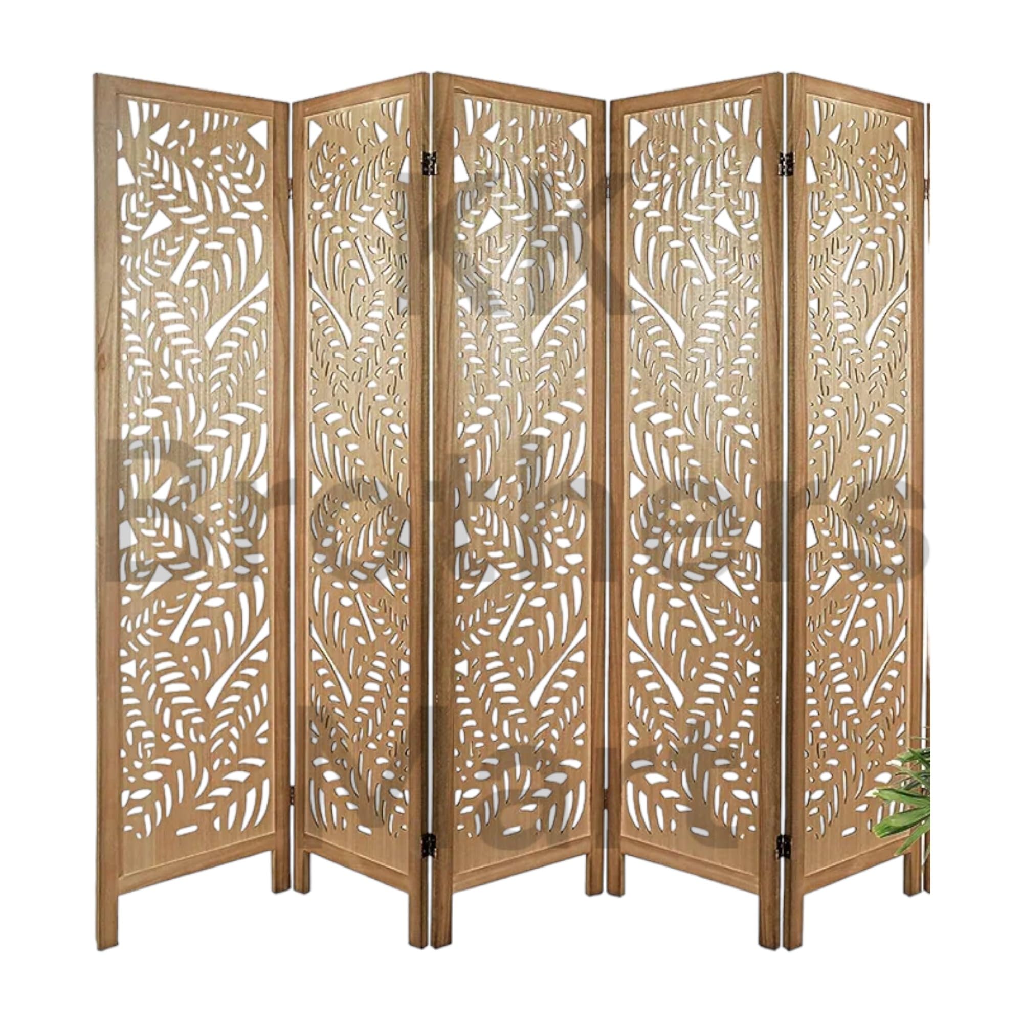 KK Brothers Mart Wooden Room Partition for Living Room | Wooden Screen Separator | Wooden Room Wall Divider | Wooden Hall Partition Furniture for | Bedroom | Office | Restaurant (5 Panel)