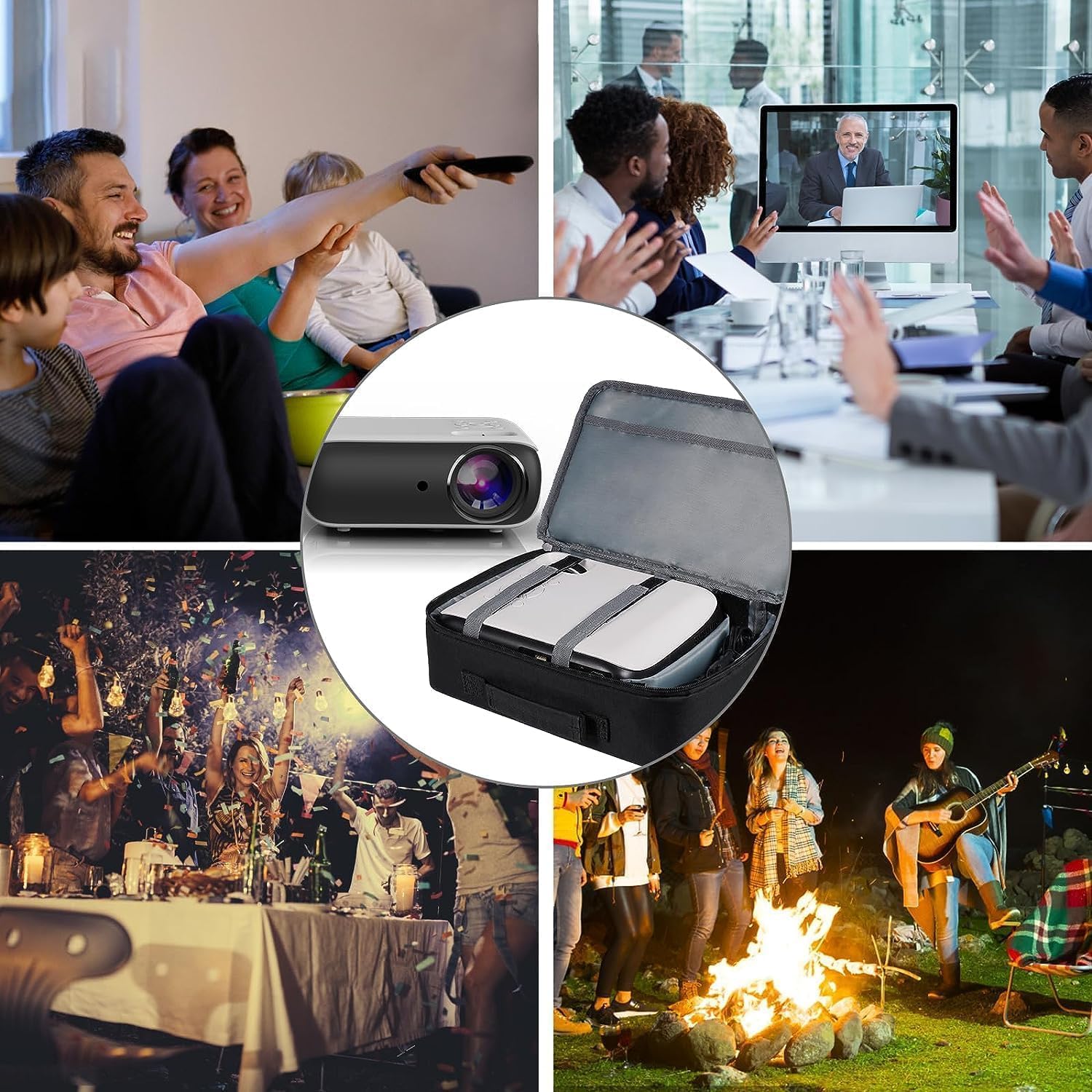 Projector Carrying Case, Mini Projector Hard EVA Case Bag Compatible with More Movie Projector, Camera, VR Travel Storage Bag