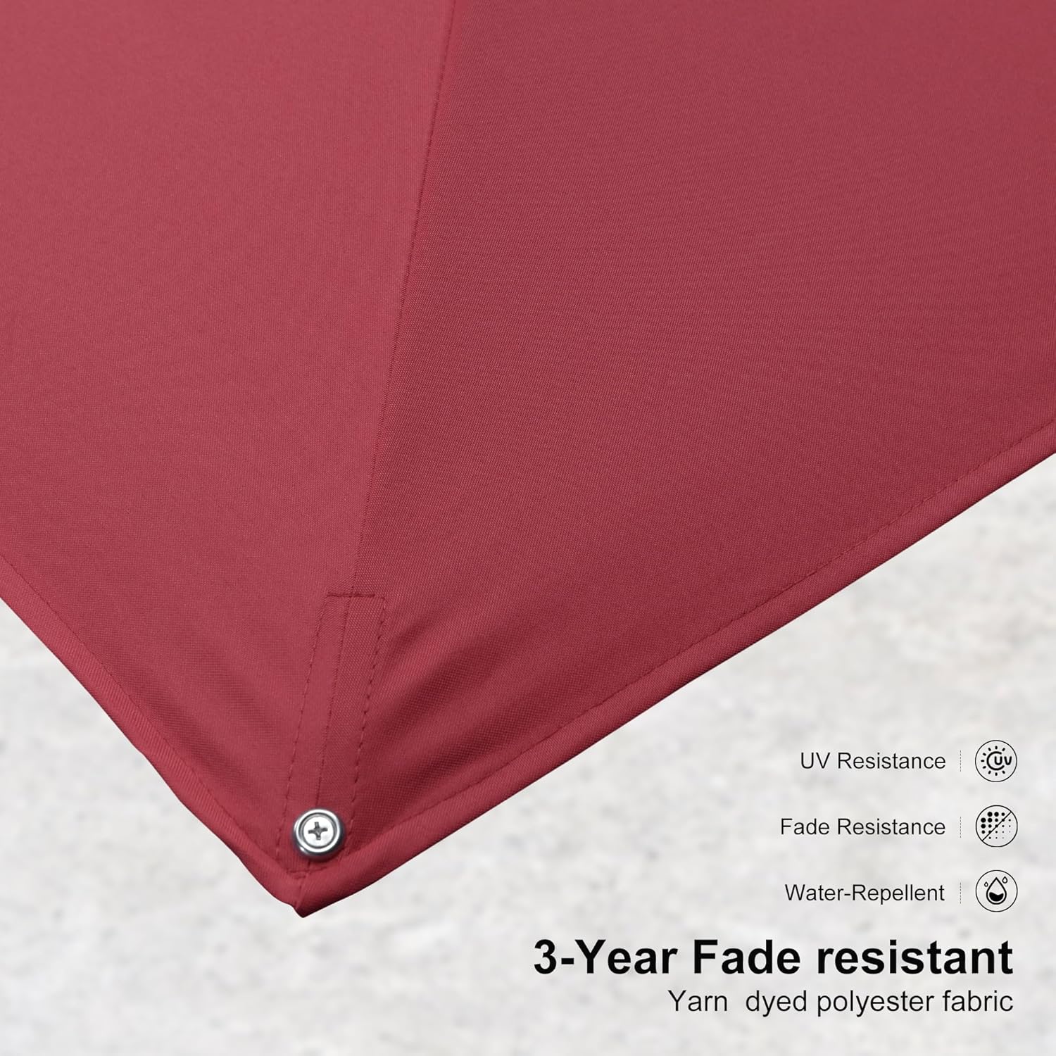 PURPLE LEAF 10 FT Patio Umbrella White Cantilever Umbrella Aluminum Square Outdoor Offset Umbrella Hanging Windproof with 360° Rotation for Garden Deck Pool, Red