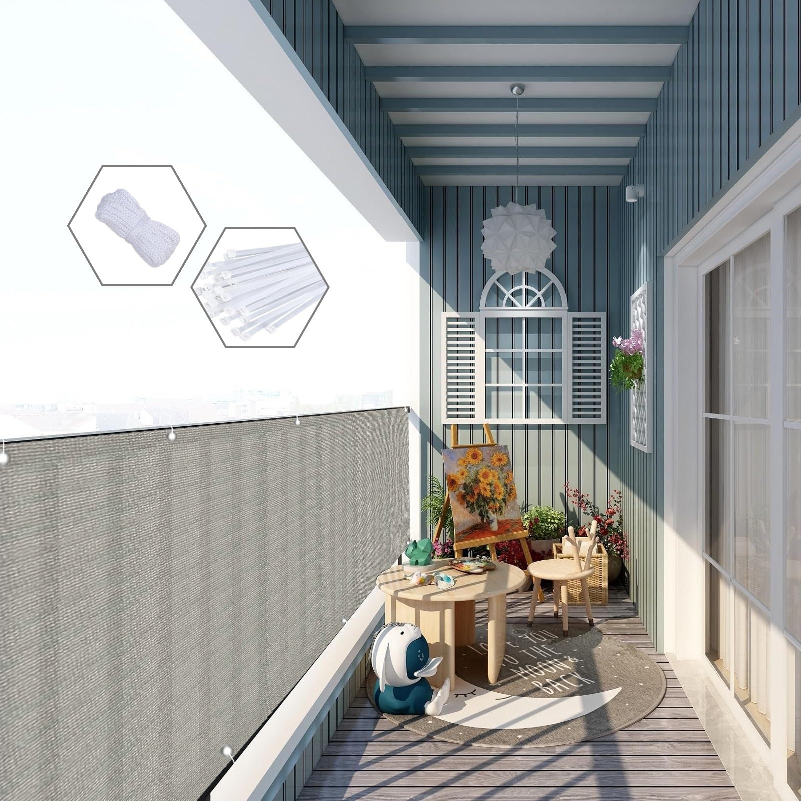 Pare-vue pour balcon contre le vis-à-vis terrasse 80x250