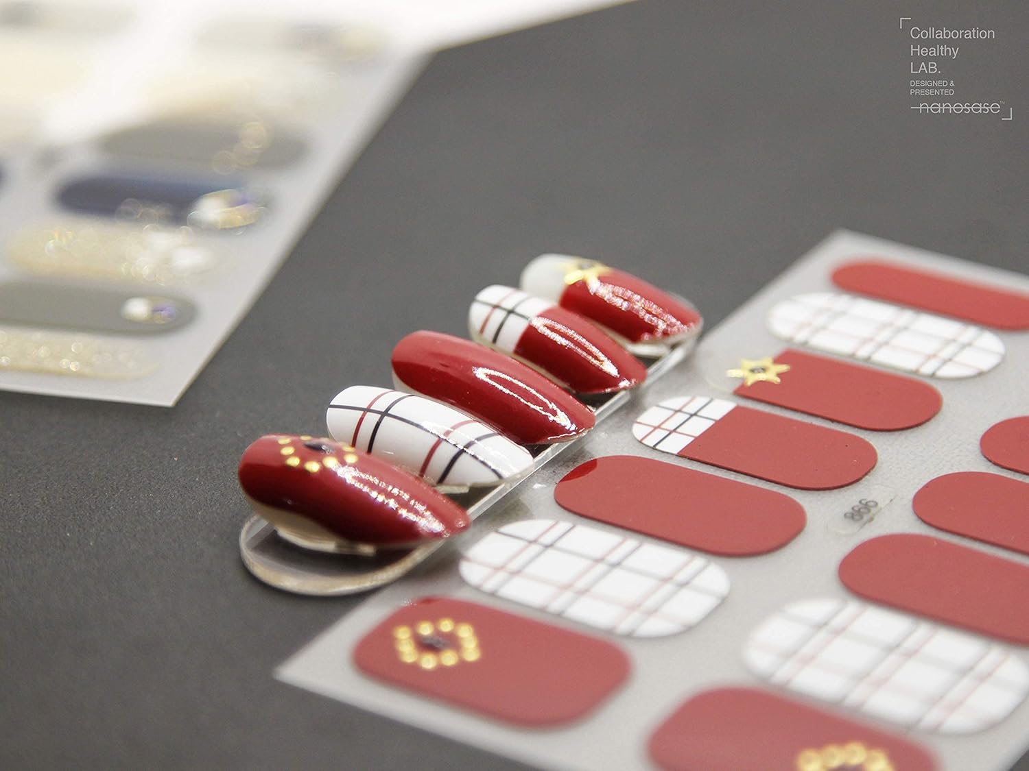 Nanosase Nail Stickers Art, Stylish Nail Polish Strips with Extra Replacement Nail Decals. Set of 2 (K08 Inspiration Grid) : Beauty & Personal Care