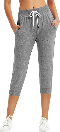 SPECIALMAGIC Women's Sweatpants Capri with Side Pockets