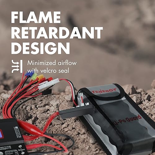 Miniatura 4 de Tenergy Paquete de 2 bolsas Lipo ignífugas, bolsas de batería para carga y almacenamiento, 5.5 x 3.5 x 2 pulgadas cada una