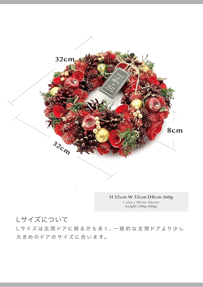 Amazon.co.jp: ［ 2025年 mamawreath A クリスマスリース L