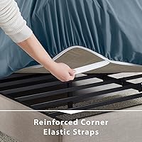 Vista 13 de Empyrean Charcoal Grey Extra Deep Pocket Fitted Sheet Full Size, Hotel Luxury Deep Pocket Full Size Fitted Sheet Only Easily Fits 18 to 24 Inch