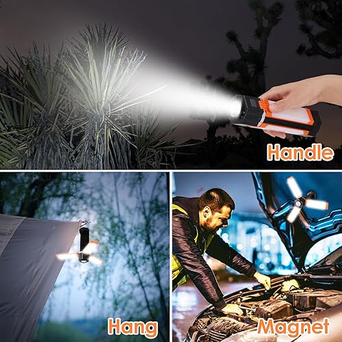 Miniatura 4 de Linterna de camping recargable, linternas LED para cortes de energía, 5 modos de linterna brillante portátil para acampar al aire libre, senderismo,