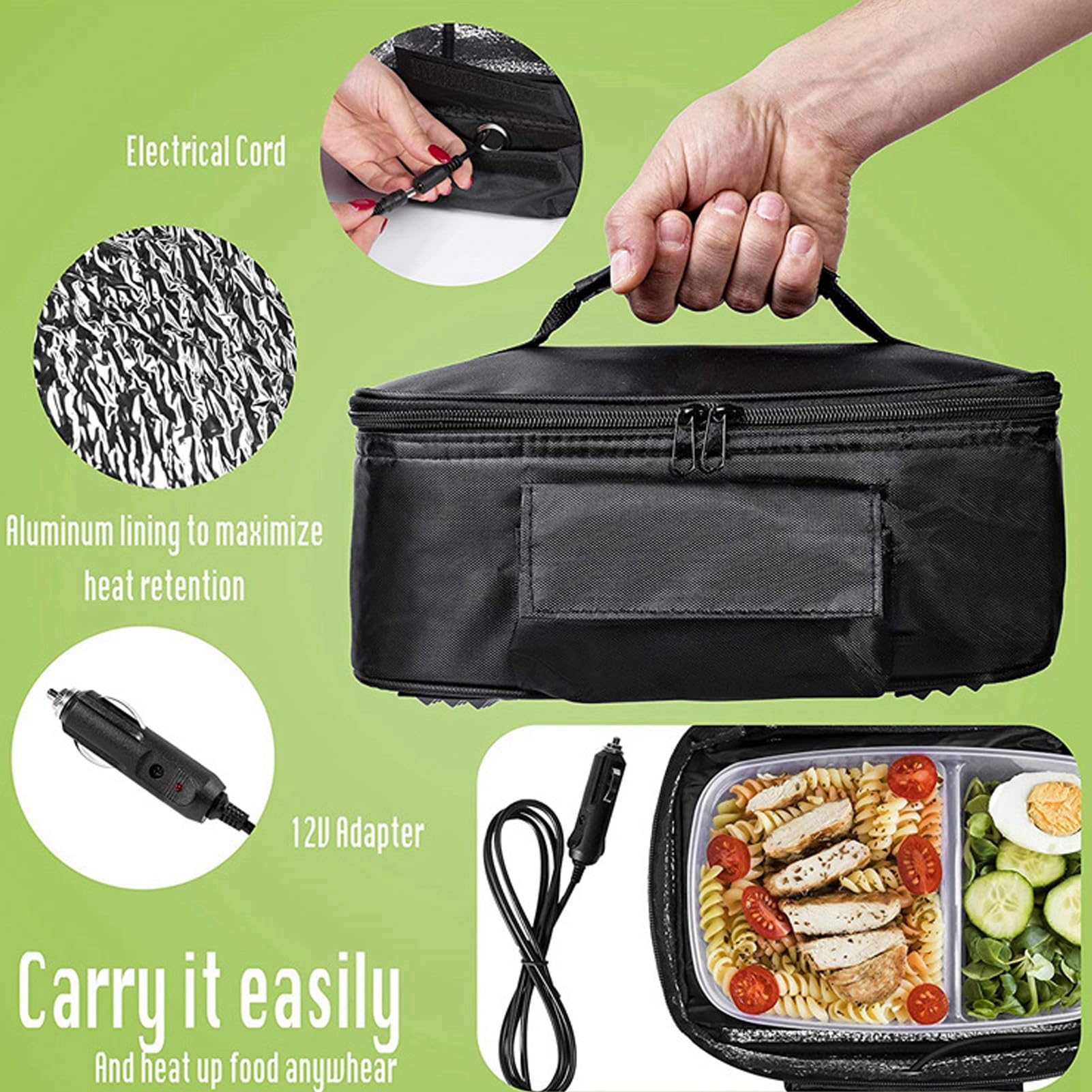 Microonde Mini Per Auto Portatile, Forno Elettrico Da 12 V Per Riscaldamento Rapido Scalda Alimenti Scatola Riscaldata Da Pranzo Mini Forno Personale Riscaldato Per Cibo Da Viaggio In Campeggio