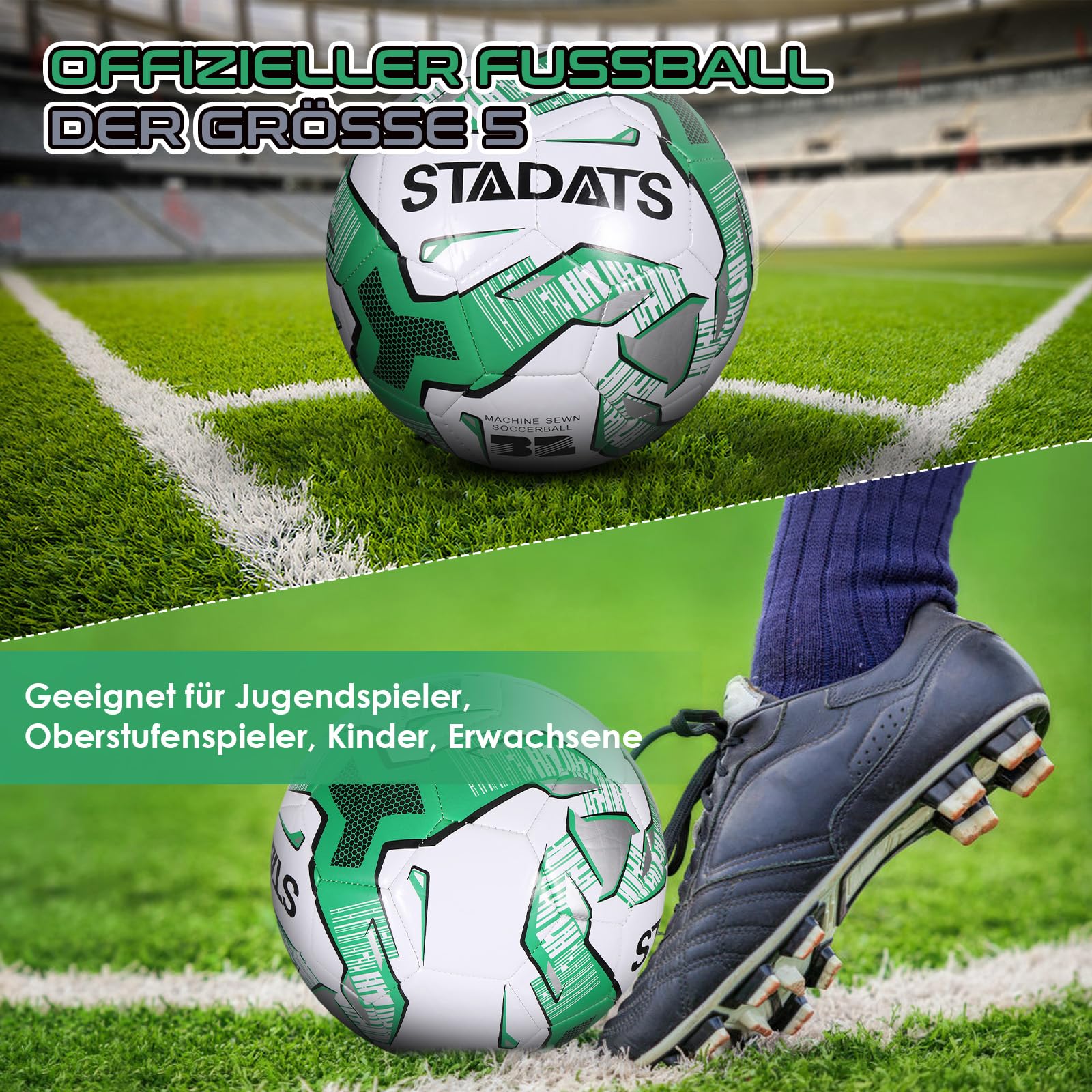 Piłka nożna rozmiar 5 dla dzieci i dorosłych, piłka nożna dla dzieci, futsal, pogrubiona, zabezpieczona przed wybuchem, piłka nożna dla dzieci, piłka nożna treningowa, młodzieżowa i dziecięca