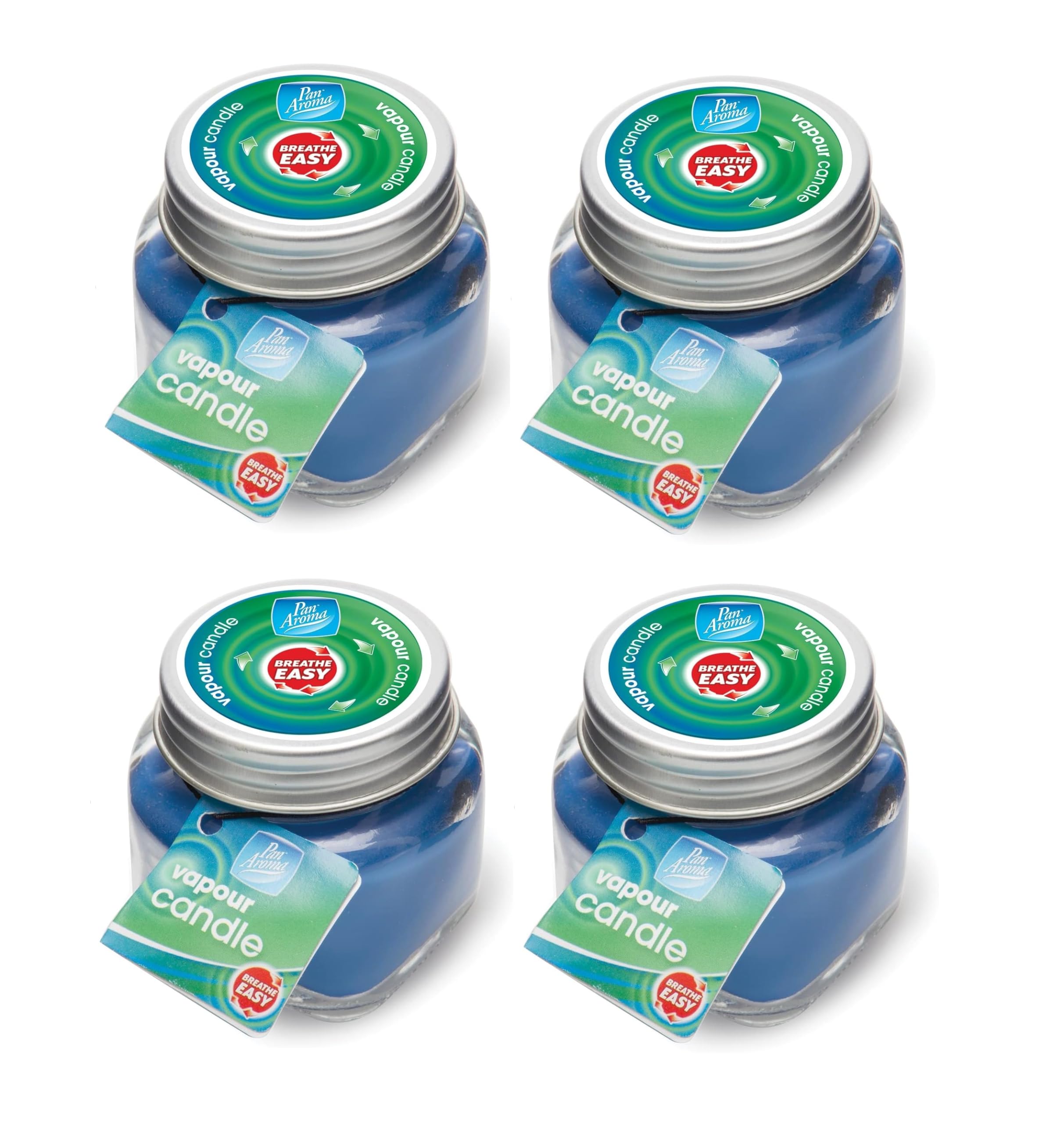 Set of 4 Mini Menthol Vapour Candles Room Decongestant Cold Flu Soothing Eucalyptol Breath Easy