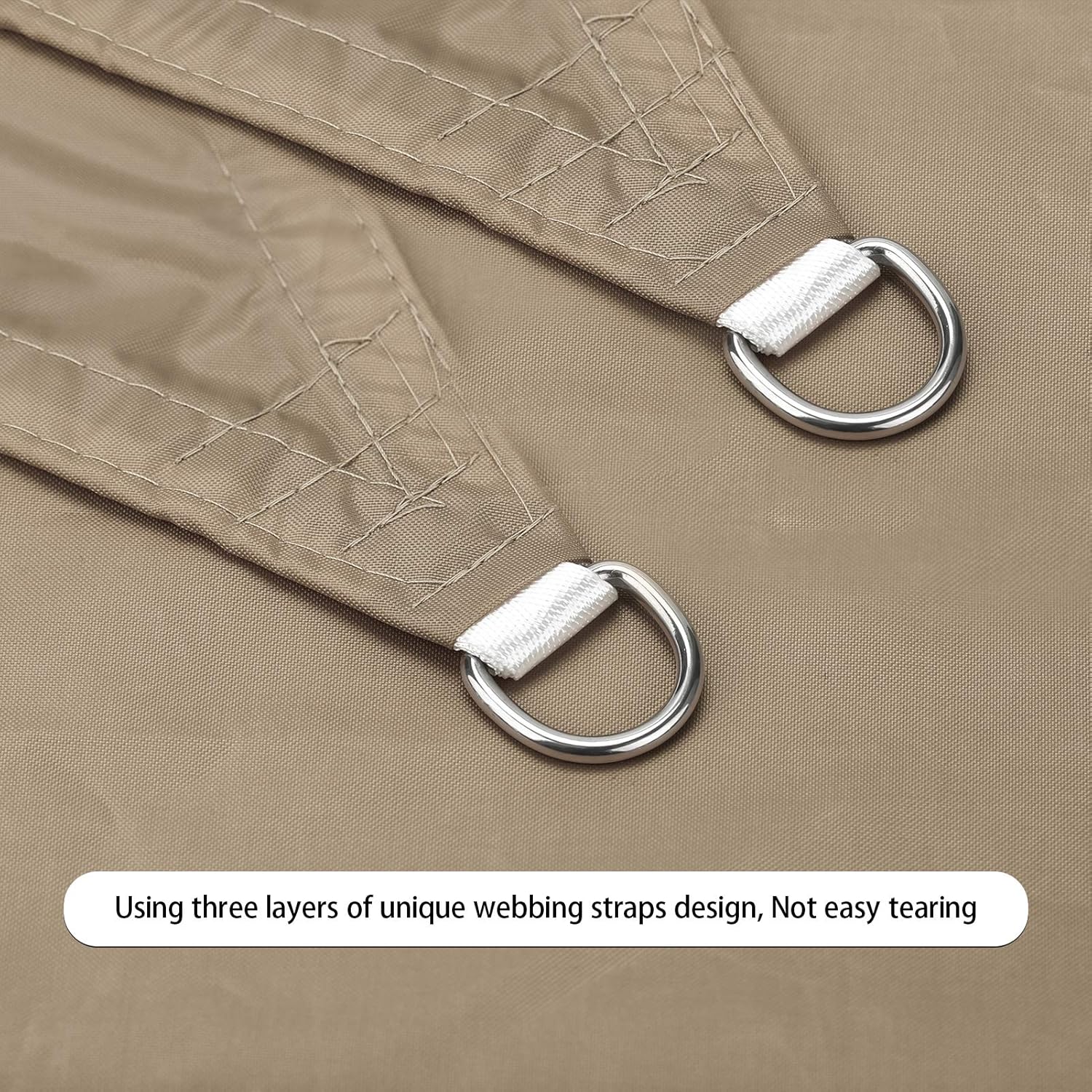 Ankuka Waterproof Sun Shade Sails Canopy Awning Shelter, UV Blockage Backyard Patio Garden Carport(10'x16.5', Khaki)