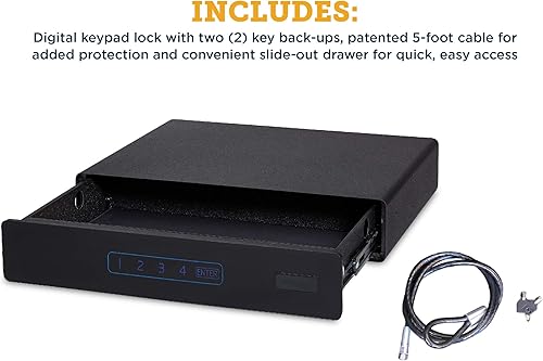 Miniatura 7 de SnapSafe Caja fuerte debajo de la cama, tamaño mediano  Caja fuerte para armas de fuego, municiones y objetos de valor  Cabe en el maletero de SUV