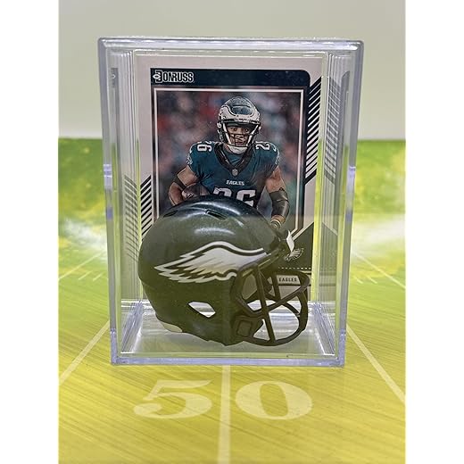 Philadelphia Eagles NFL Helmet Shadowbox w/Saquon Barkley card