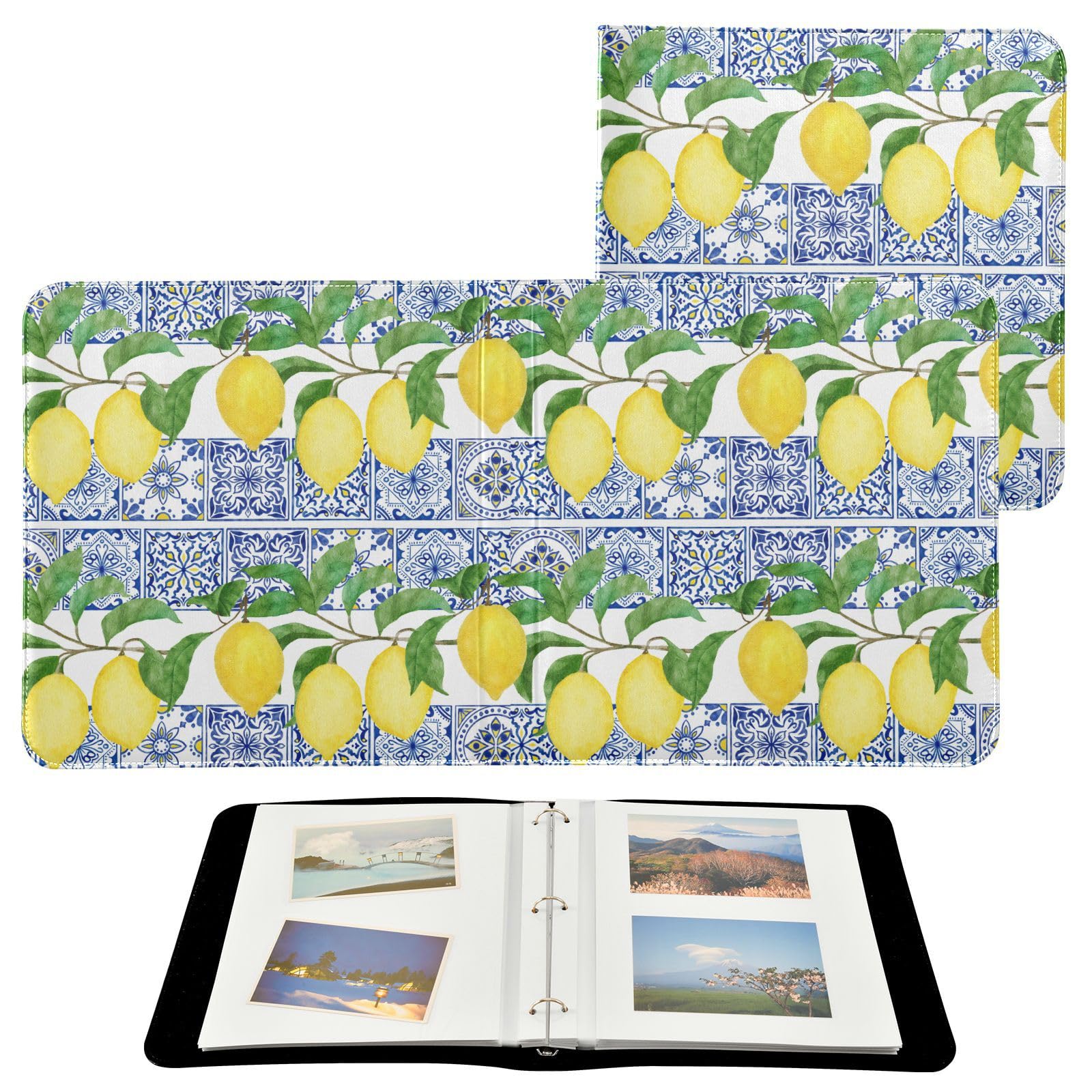 Álbum de fotos, páginas autoadhesivas, álbumes de fotos universitarios, 4 x 6 pulgadas, limones bohemios
