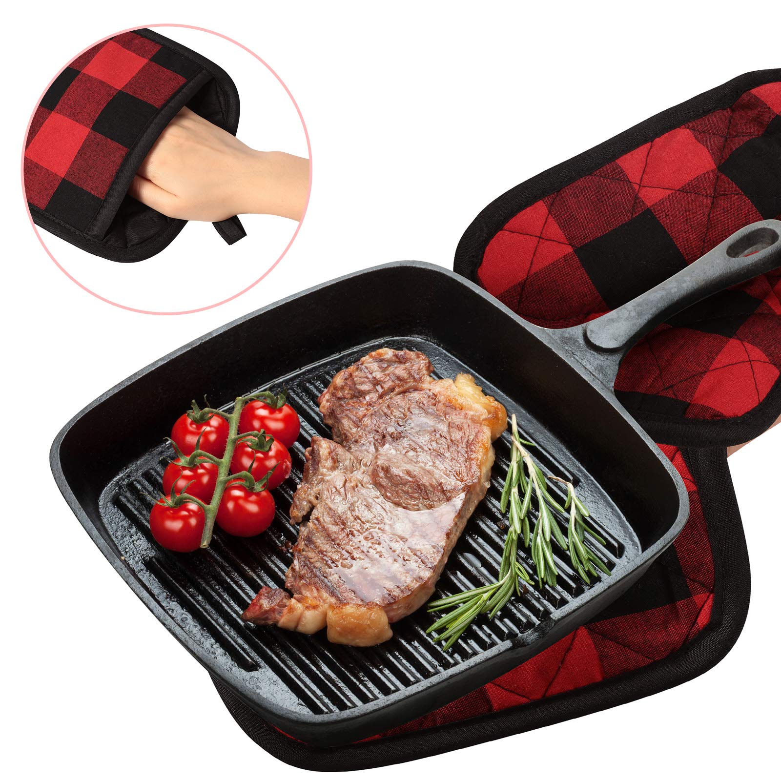 Manique De Cuisine En Coton Tissé Teint Carreaux Terracotta | Leroy Merlin