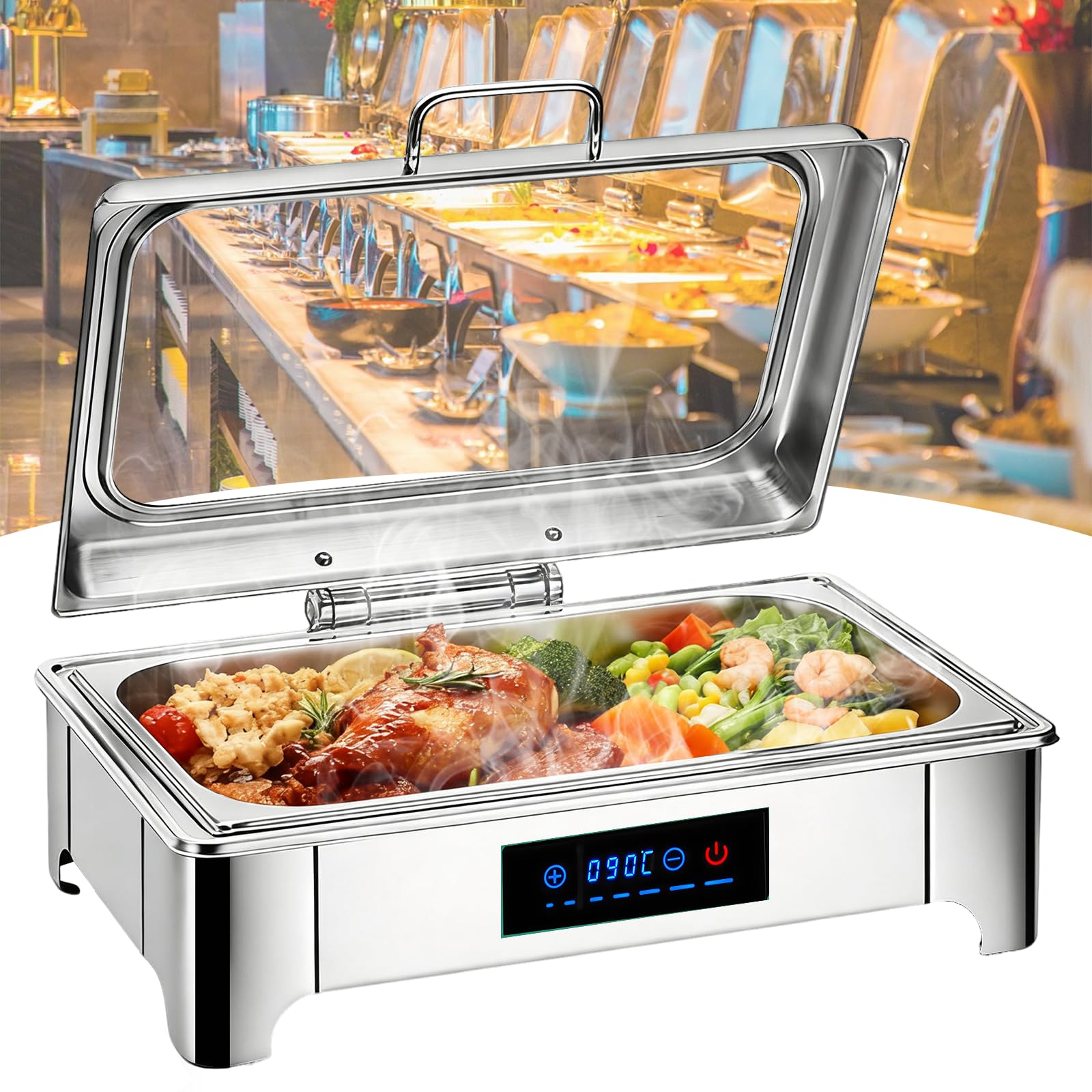 9L Chafing Dish Buffet Elettrico Temperatura Regolabile(FULL PAN)