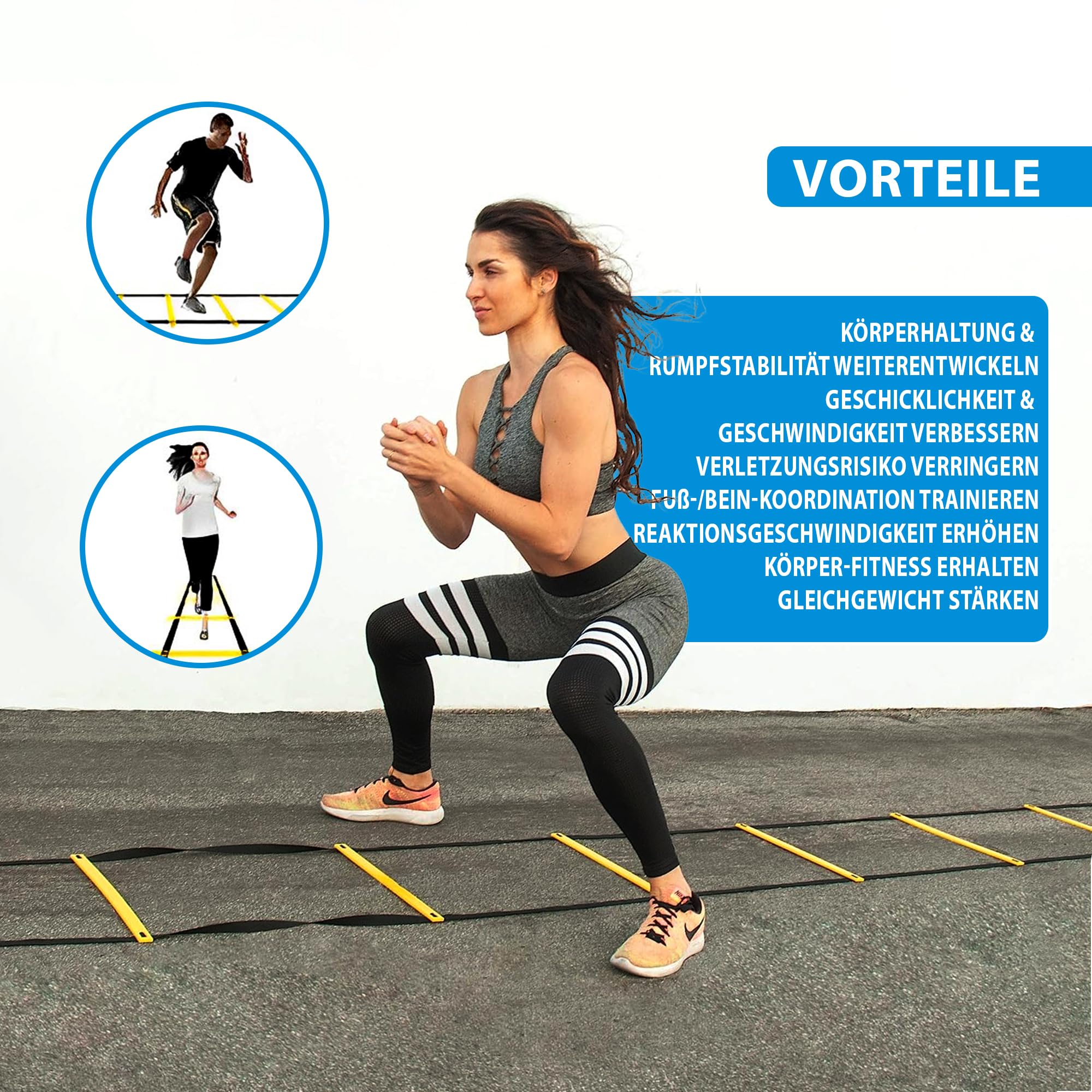 Scala di coordinazione 4m con borsa I Agility Training, Calcio, Basket, Fitness