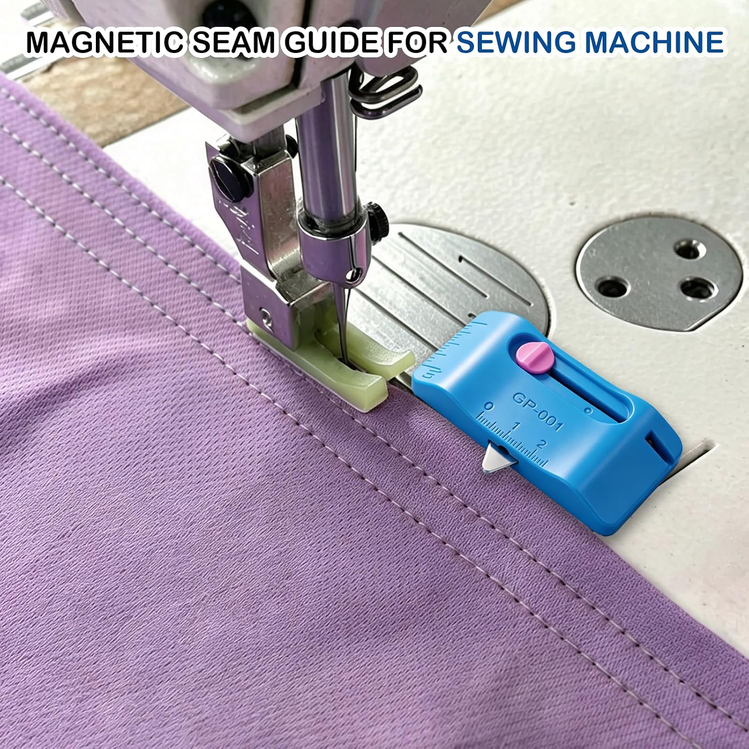 Magnetic Seam Guide for Sewing Machine, Edge Guide with Seam Ripper, Blue